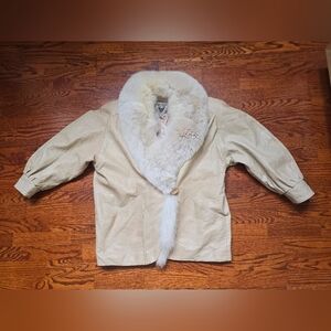 Vintage J. Percy for Marvin Richards Leather Jacket with Fur Statement Collar